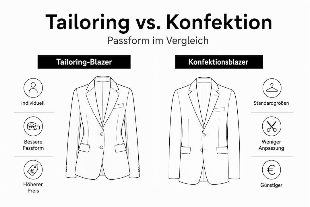 Infografik: Maßblazer vs. Blazer von der Stange