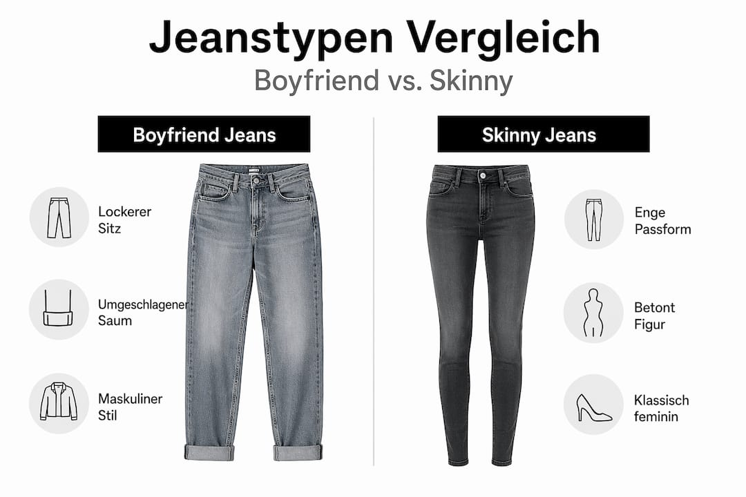 Infografik: Boyfriend-Jeans oder Skinny-Jeans – welcher Stil passt besser zu dir?