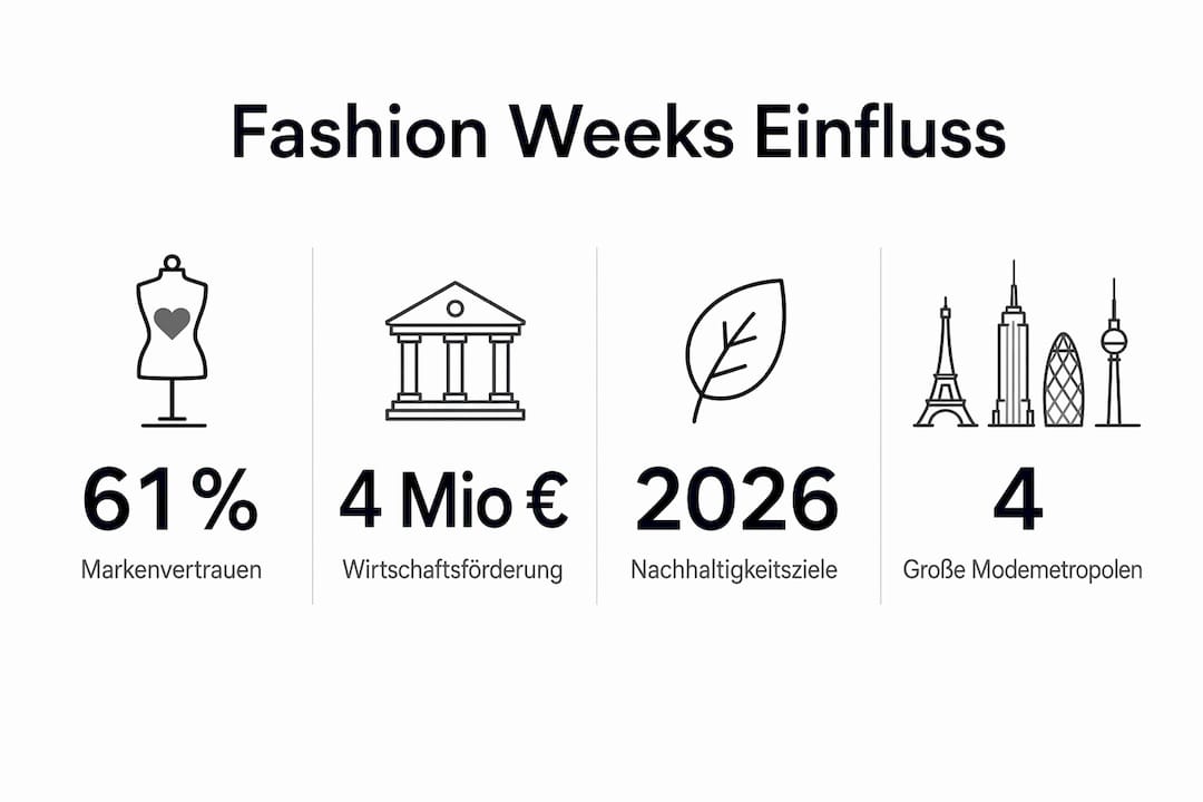 Grafik mit den wichtigsten Fakten rund um die Fashion Weeks