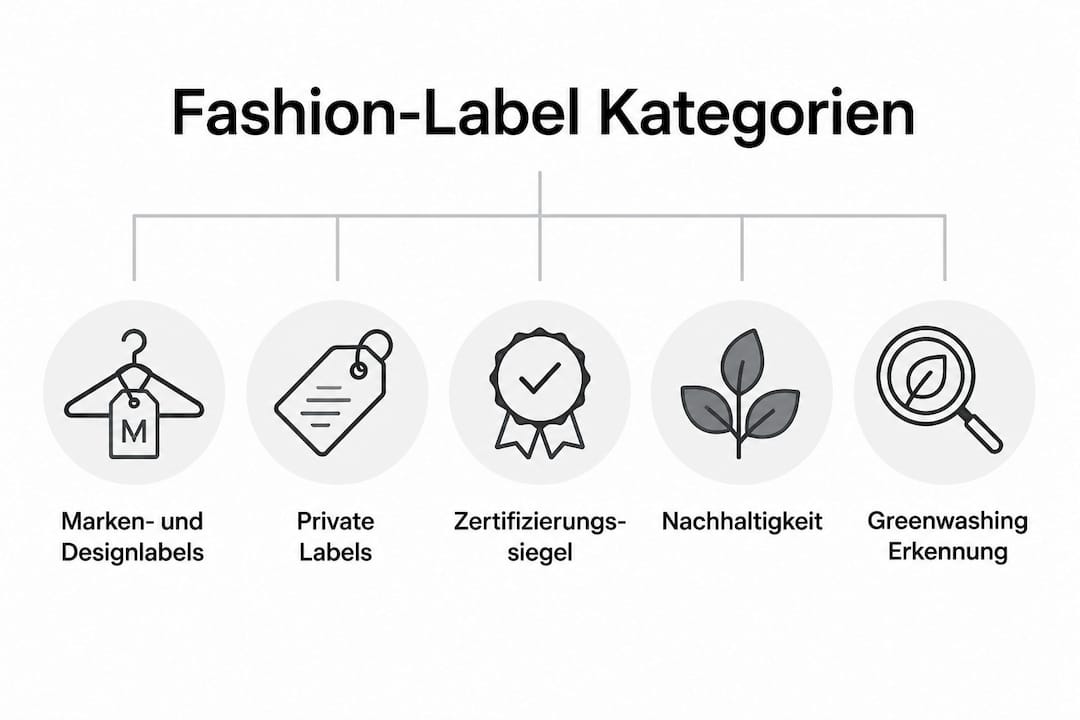 Übersicht der verschiedenen Kategorien von Modemarken in einer anschaulichen Infografik