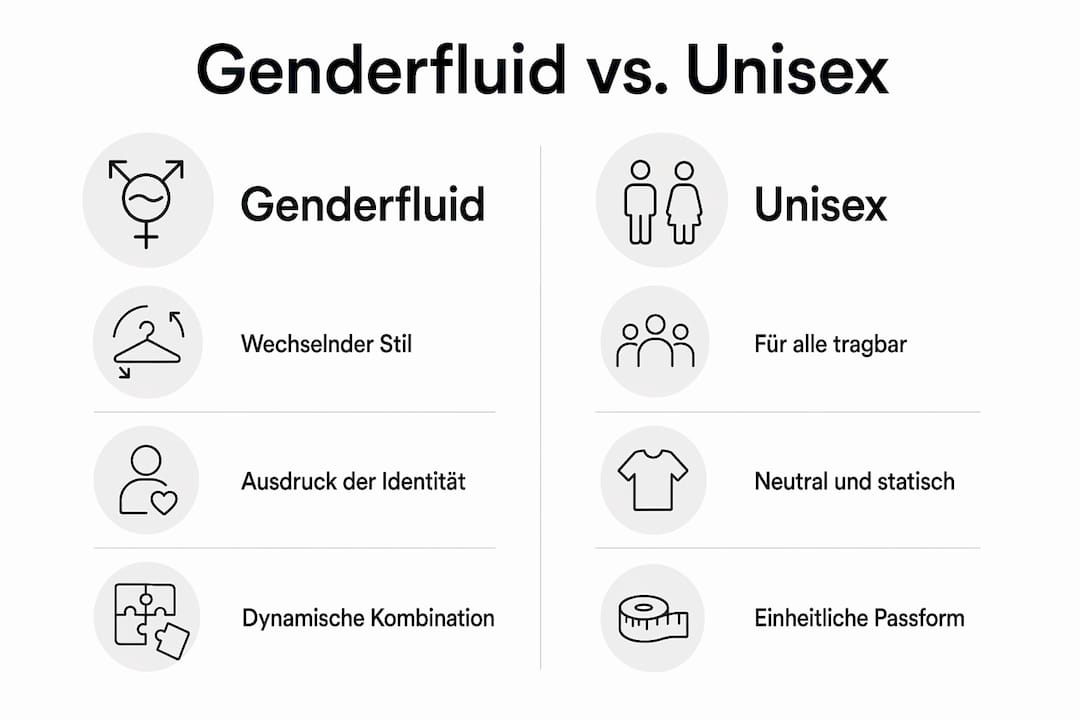 Infografik: Genderfluid Fashion vs. Unisex-Mode – Ein Vergleich