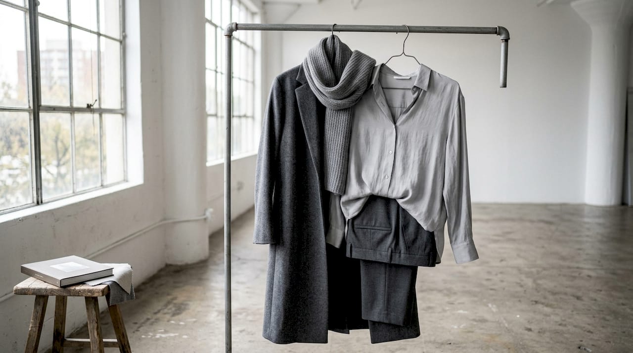 Ausgewählte Outfits einer aktuellen Modekollektion vor einem schlichten Hintergrund präsentiert.