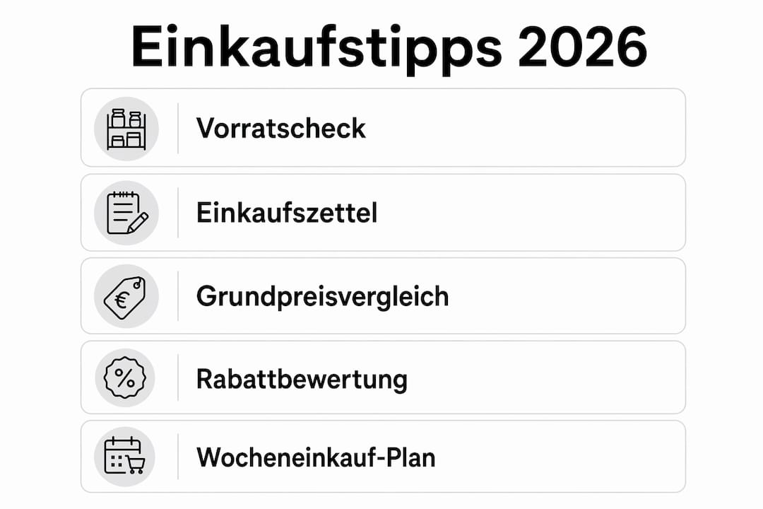 Infografik: 5 clevere Tipps, wie du beim Einkaufen Geld sparen kannst