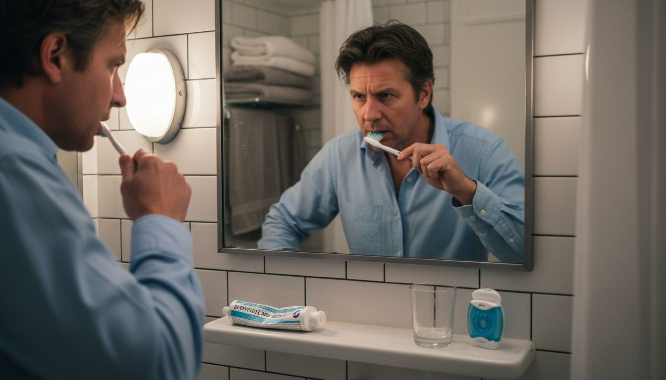 Un homme en train de se faire poser des facettes dentaires