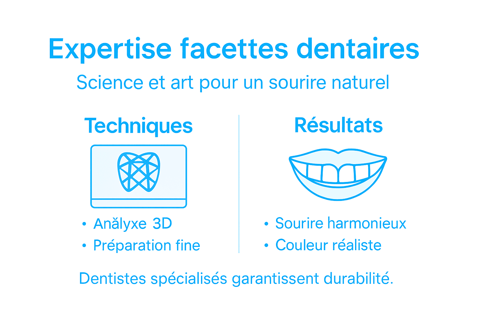 L’essentiel à savoir sur les facettes dentaires : points clés en infographie