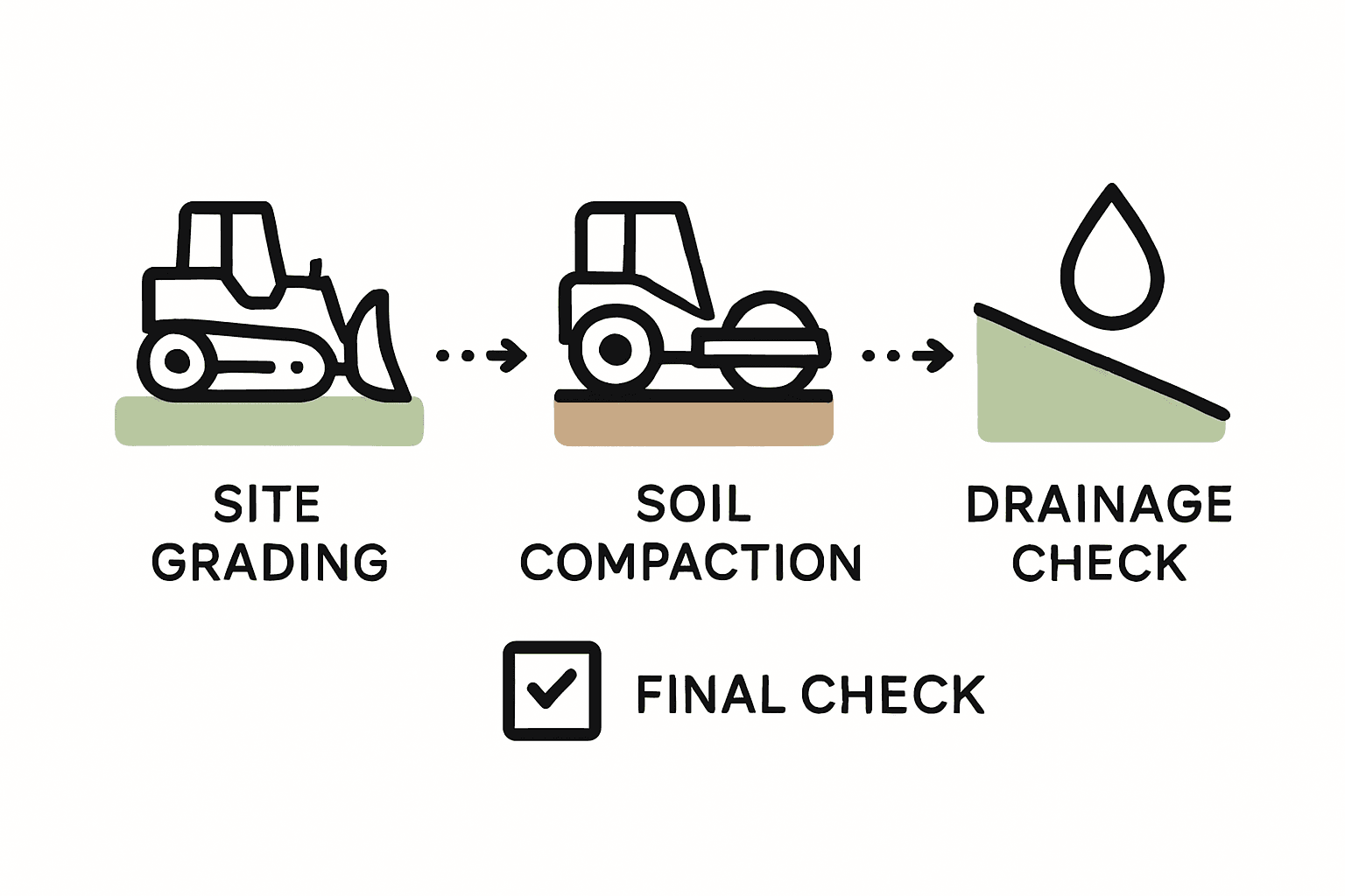 Infographic illustrating land grading and preparation steps