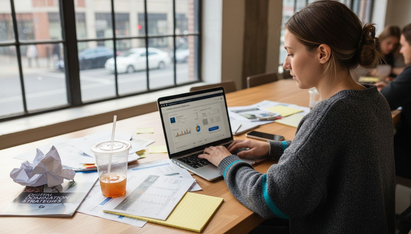 Digital marketer managing local ad campaign