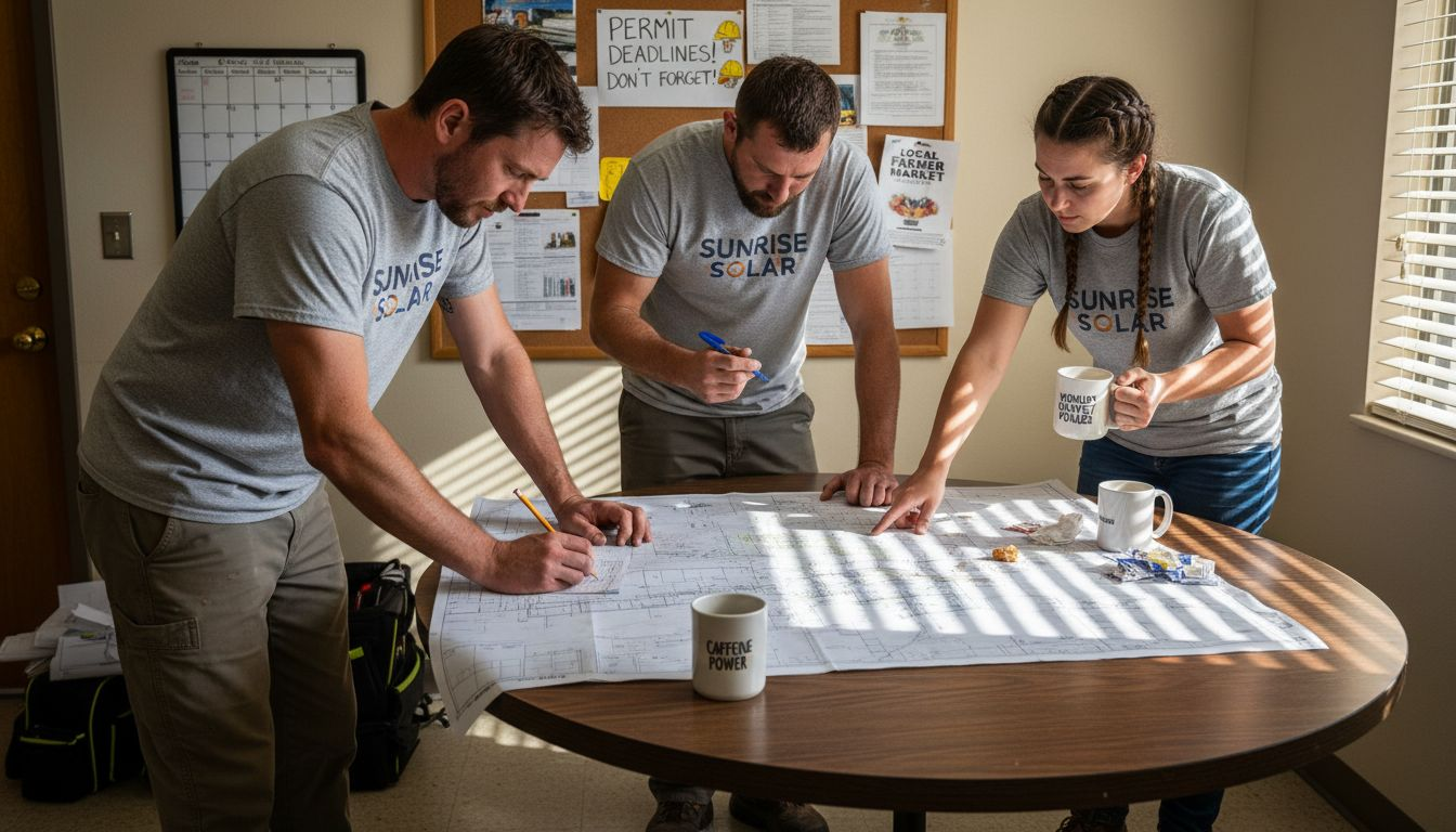 Why Choose Local Solar Installers in Florida 1 Solar team meeting in Florida installer office