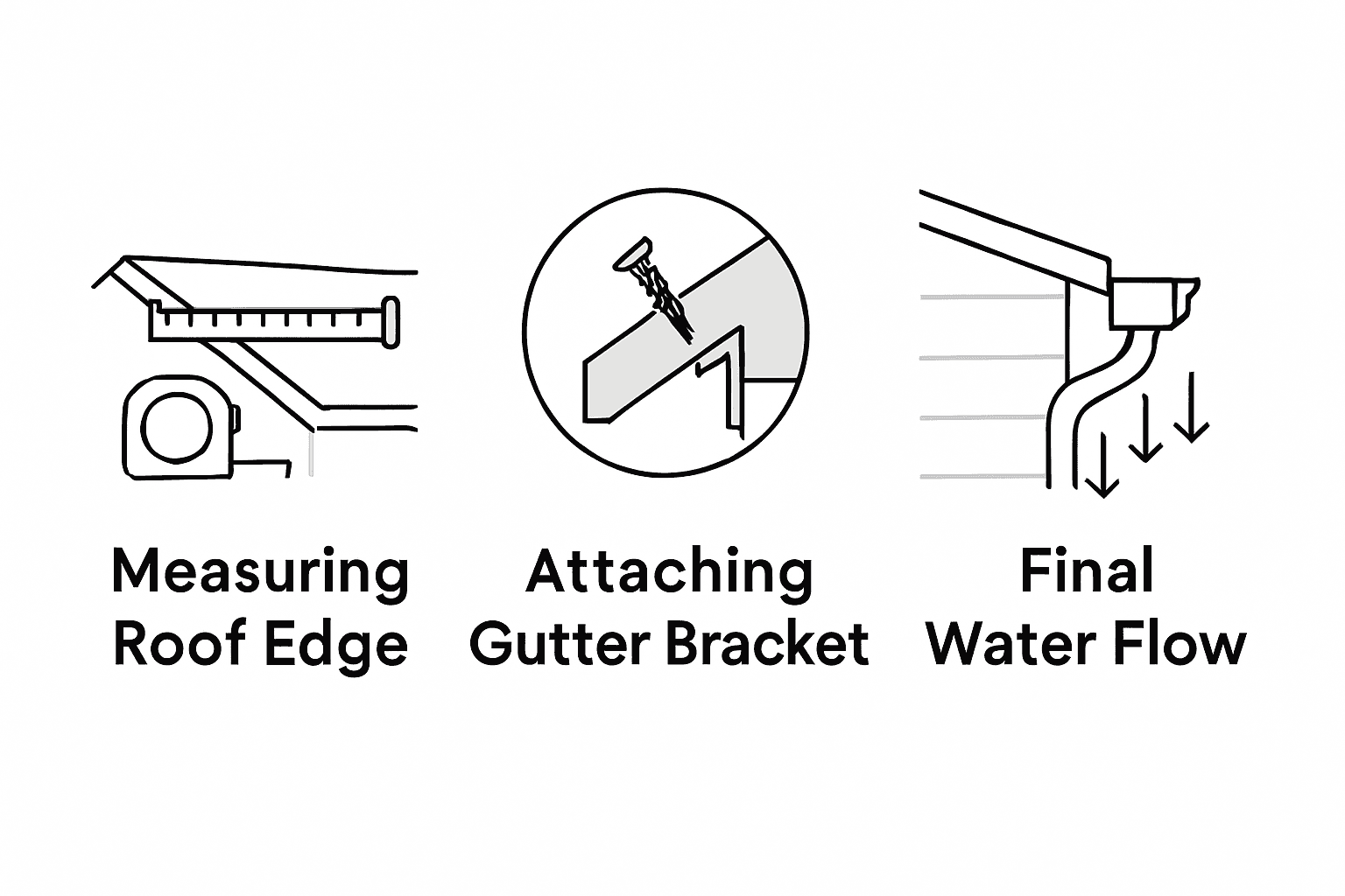 Infographic of seamless gutter installation steps