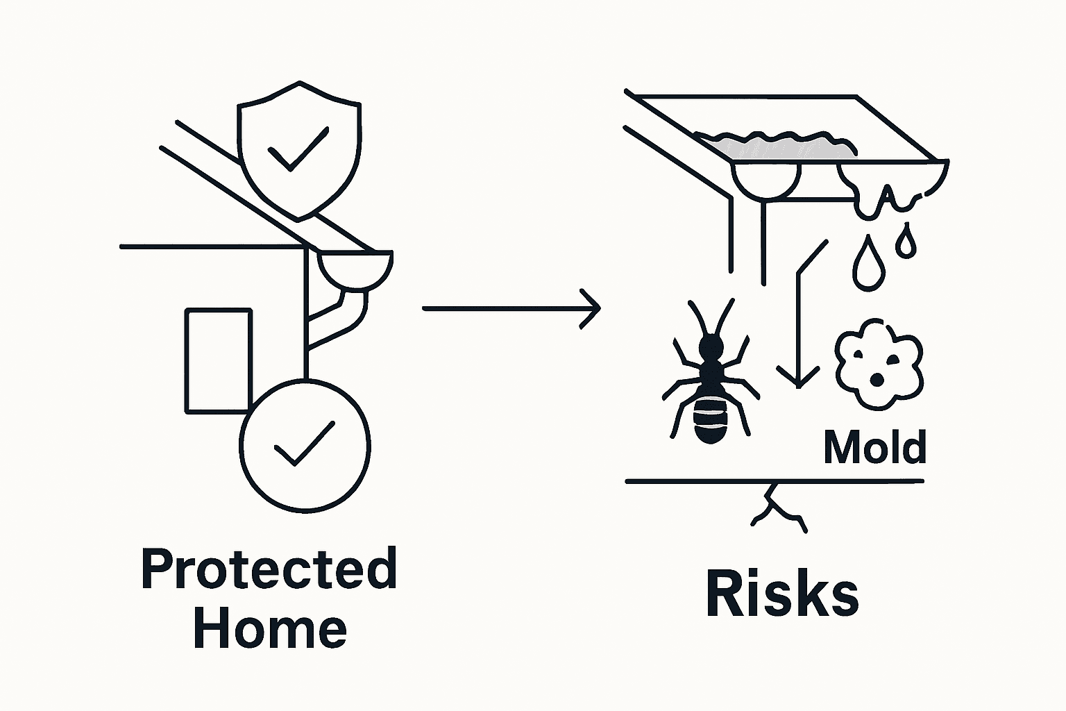 Infographic shows risks of ignoring gutter repair