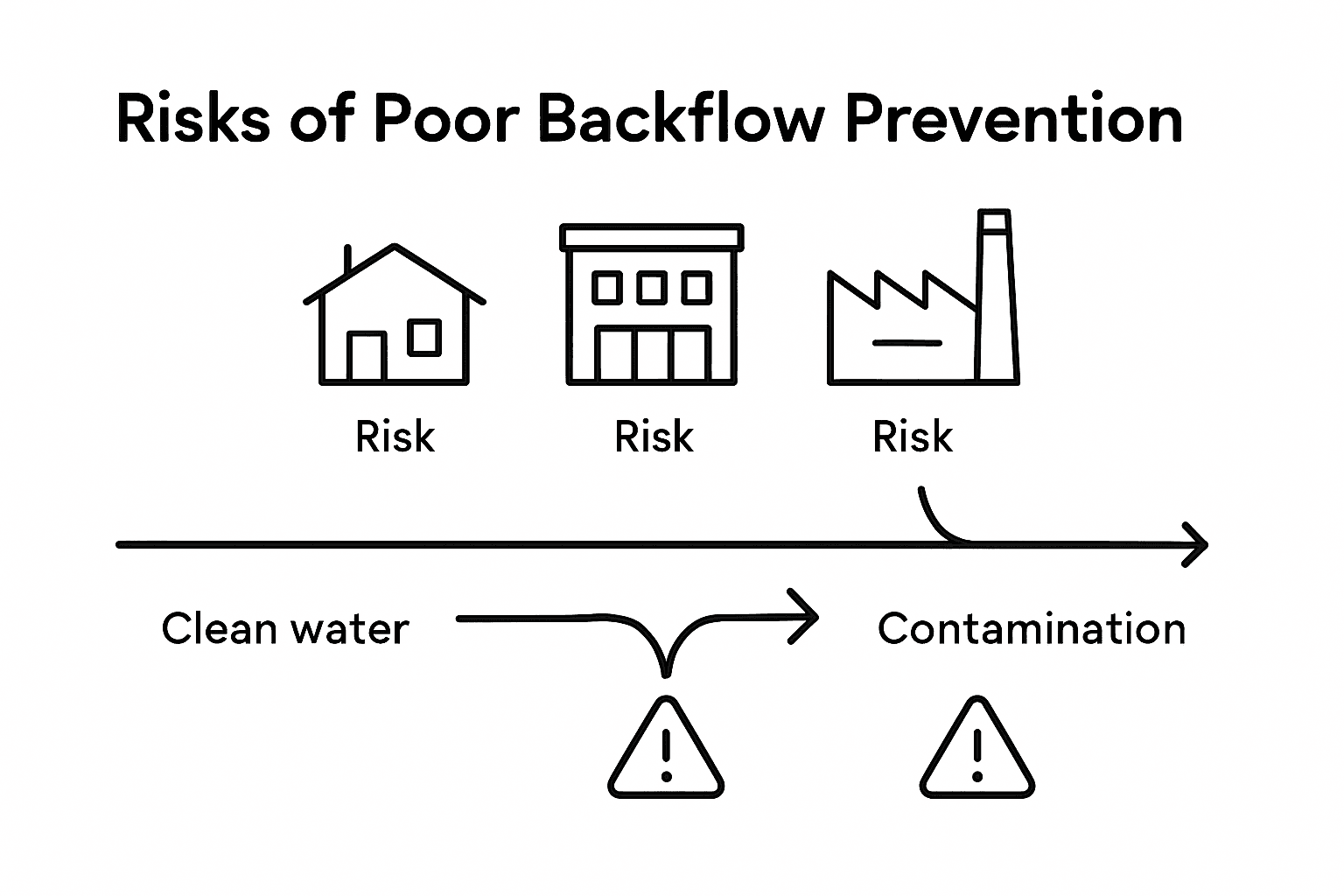 Diagram illustrating risks from poor backflow prevention