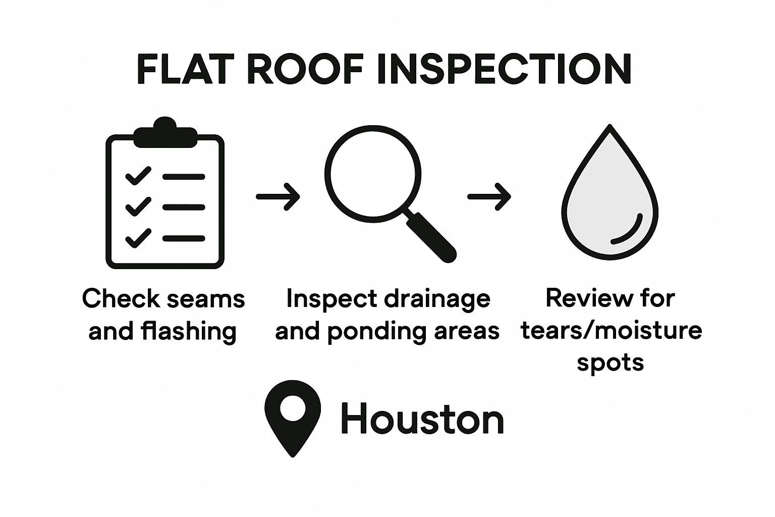 Flat roof inspection checklist infographic