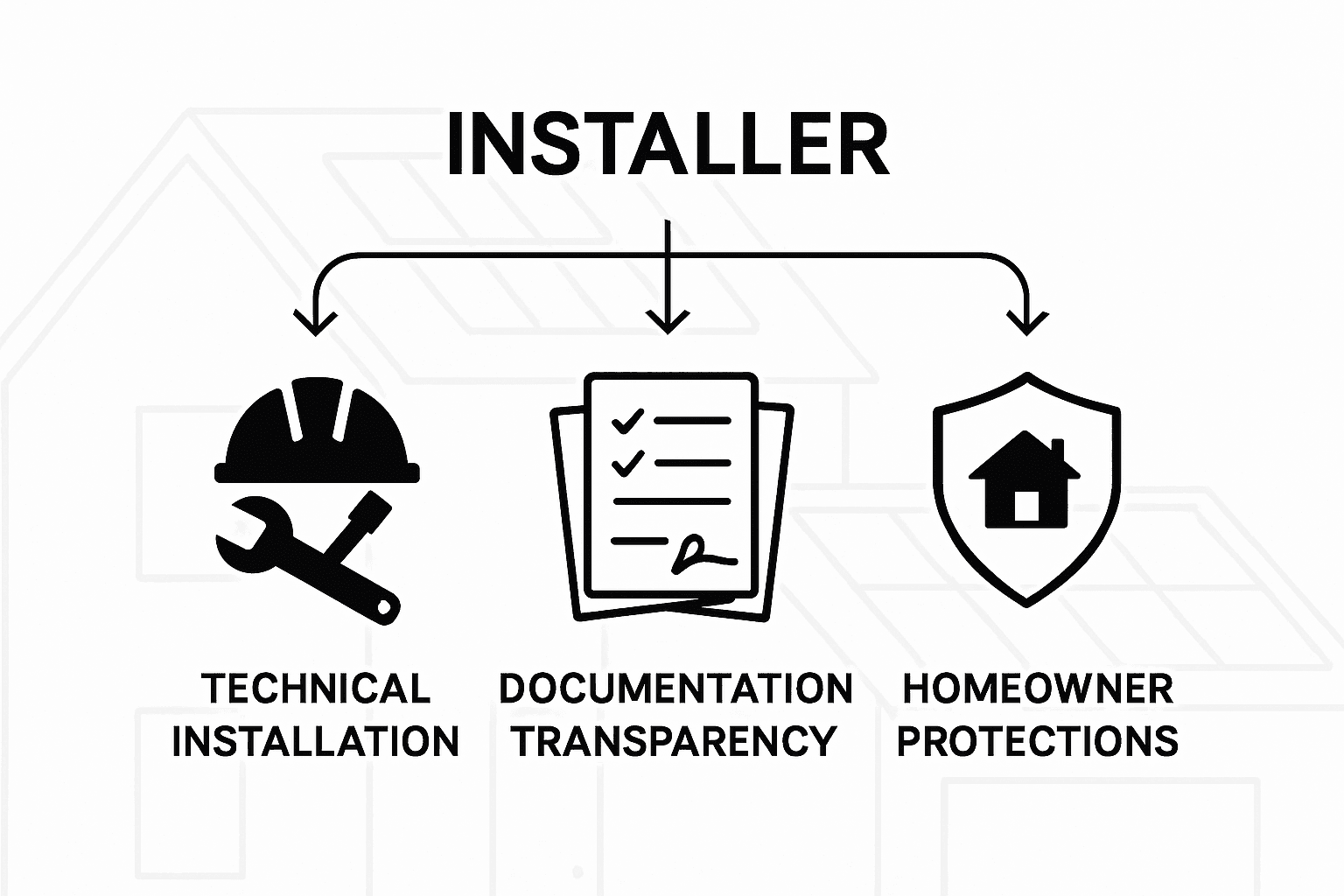 Role of Certified Solar Installers in Florida Homes 2 Solar installer responsibilities and protections infographic
