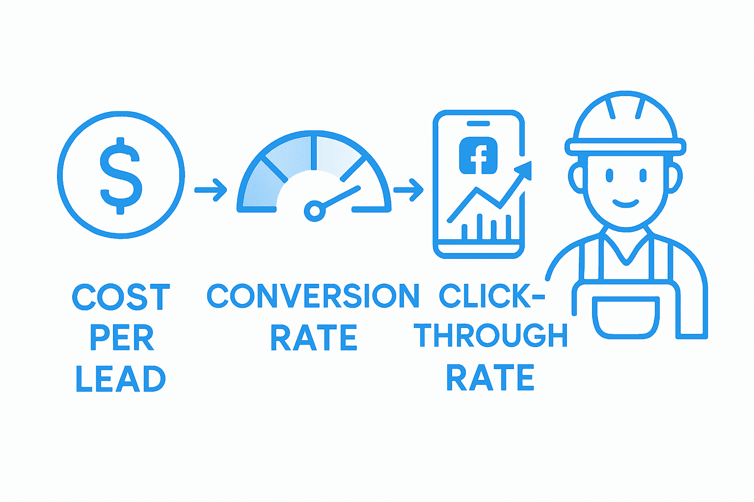 Infographic showing key Facebook Ads ROI metrics