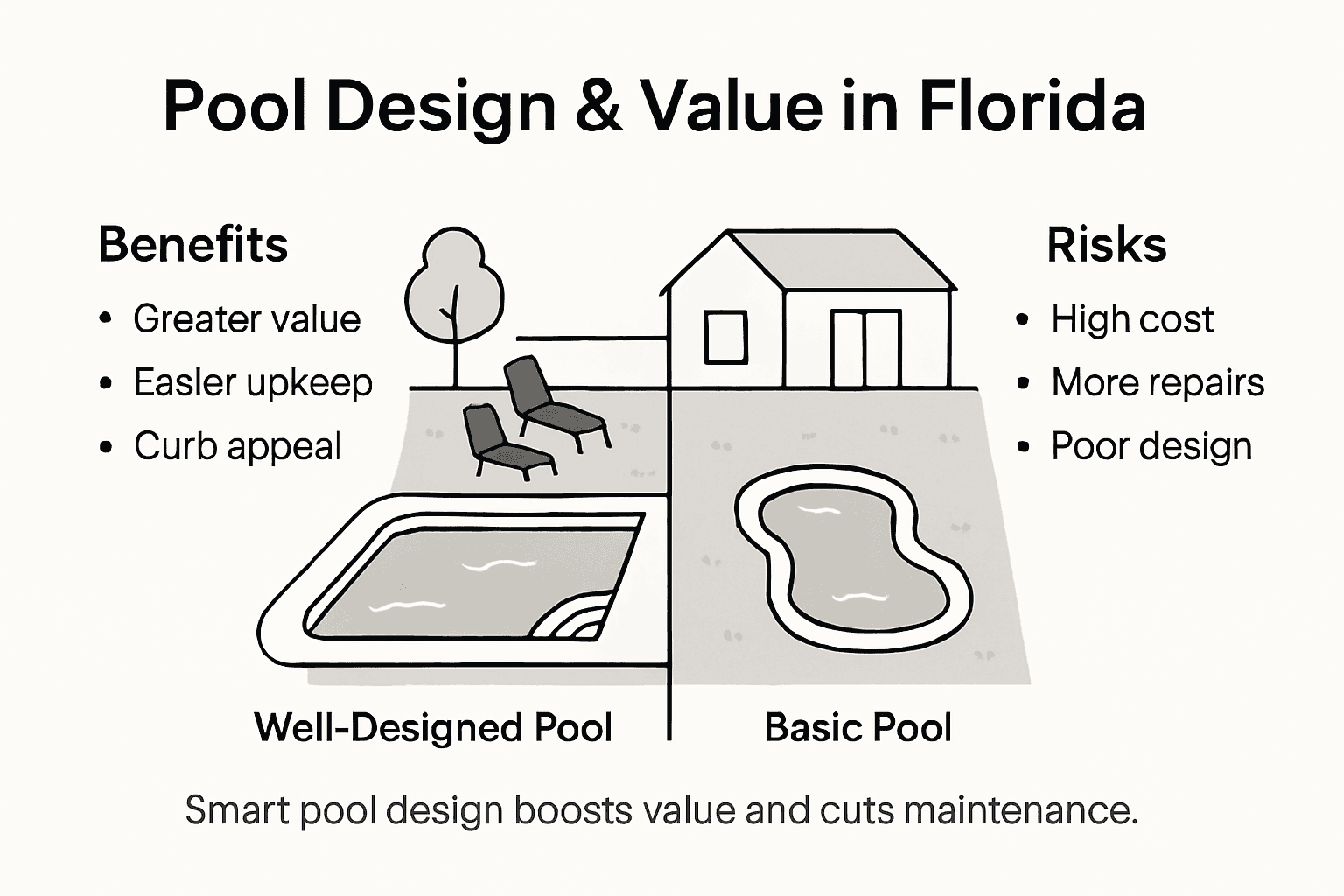 Infographic pool design impact on property value