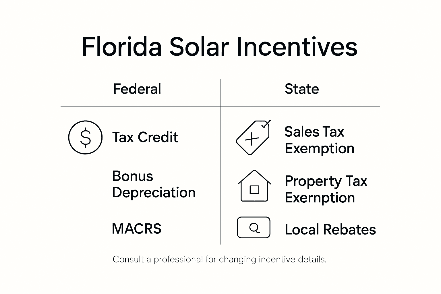 Why Consider Solar for Your Business in Florida 2 Infographic summarizes Florida solar incentives