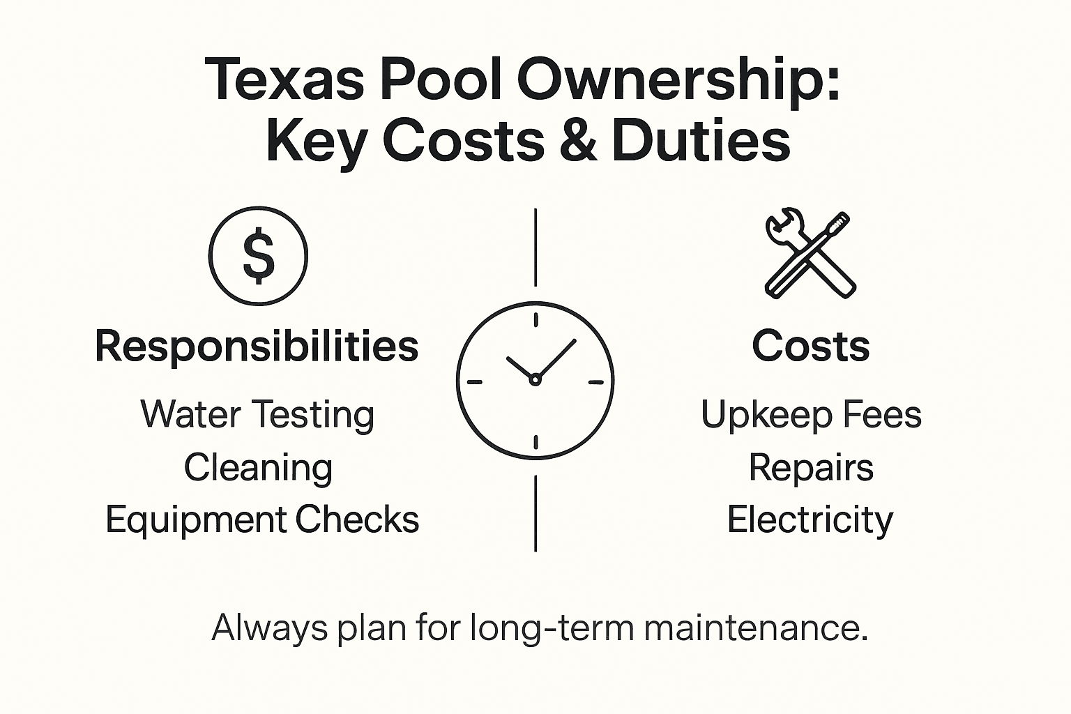 Infographic shows Texas pool owner key costs, duties