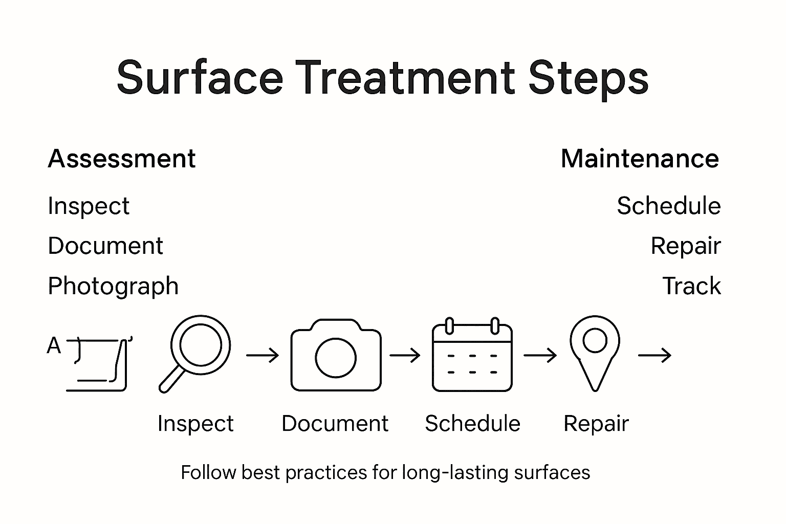Infographic summarizing surface treatment process