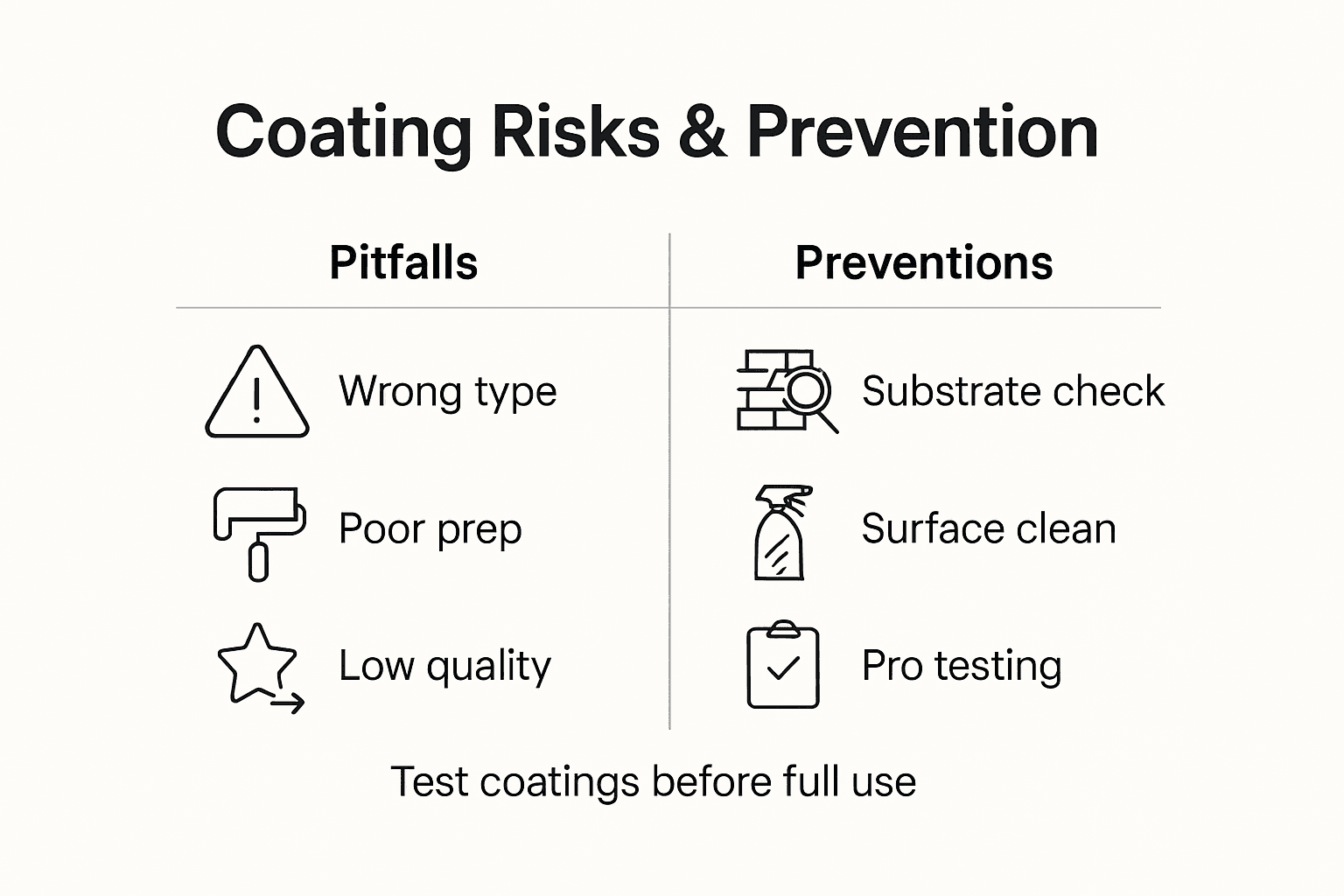 Infographic about pitfalls and prevention in coatings