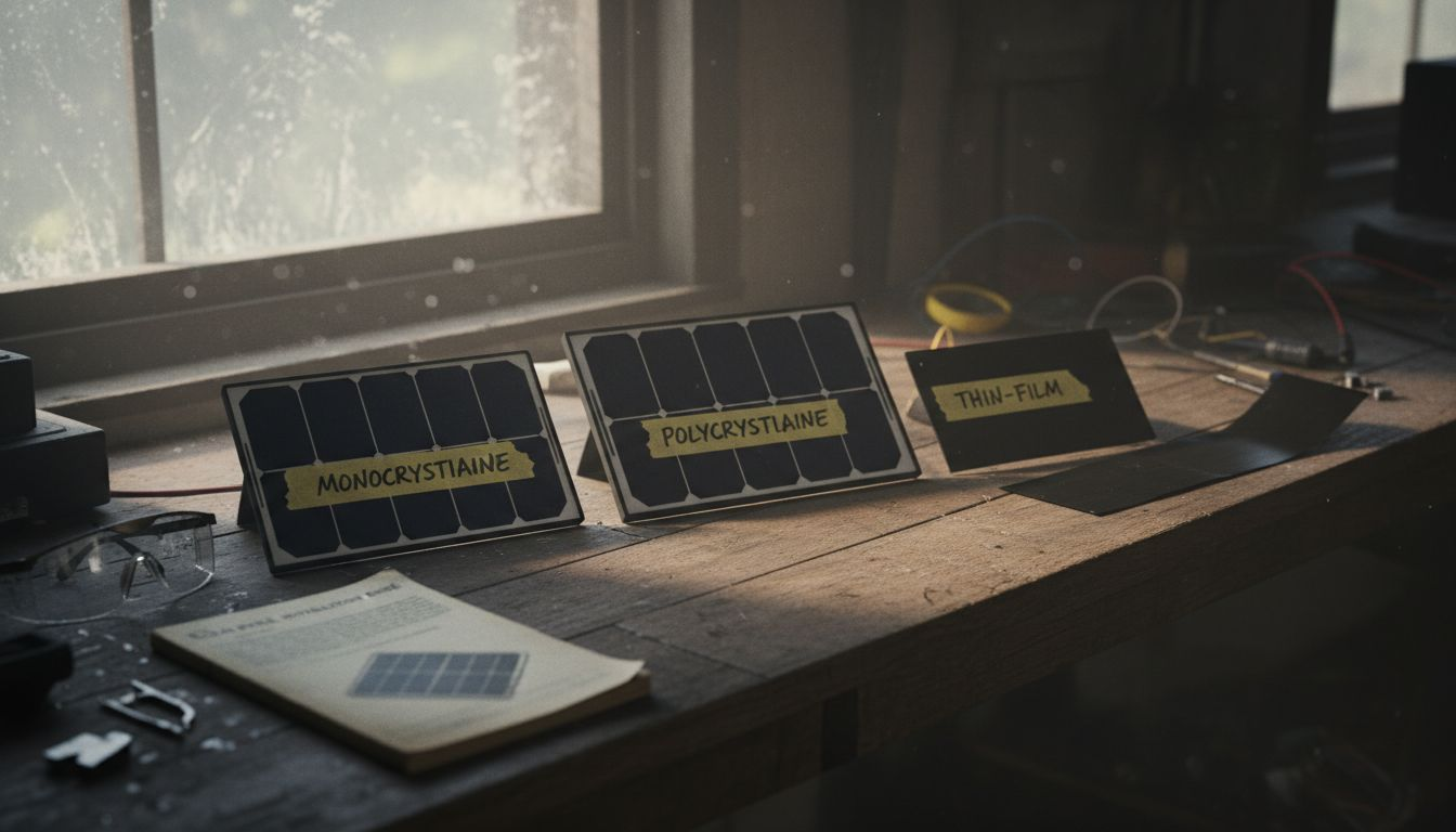 How to Install Solar Panels for Your Home Step-by-Step 1 Three solar panel types side-by-side comparison