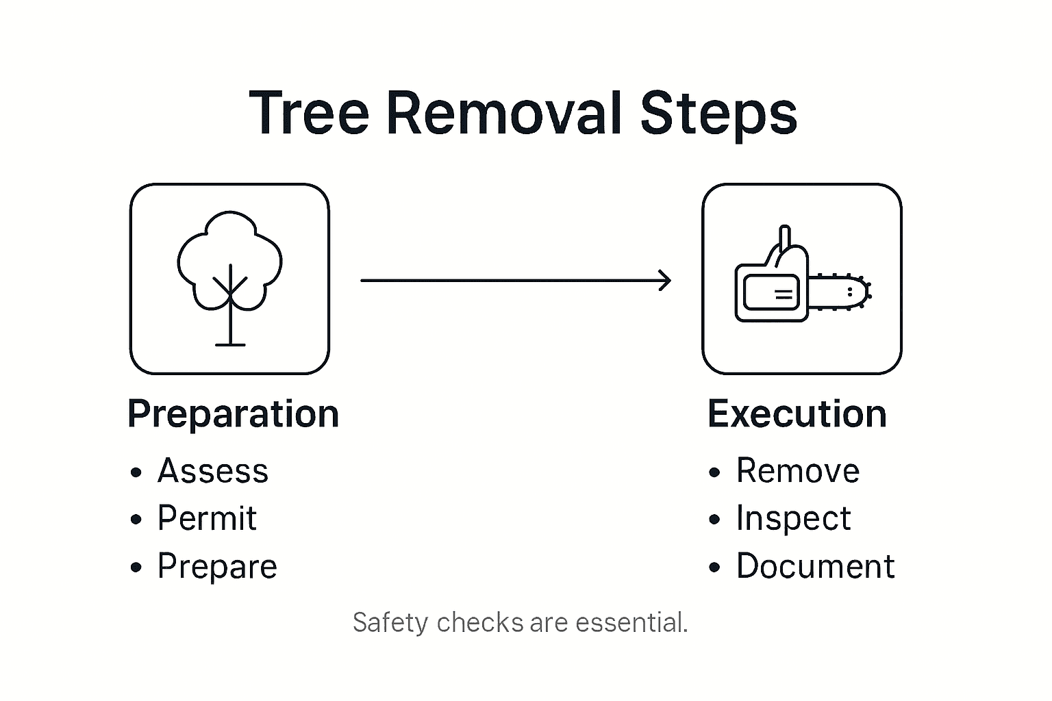 Infographic showing key tree removal steps