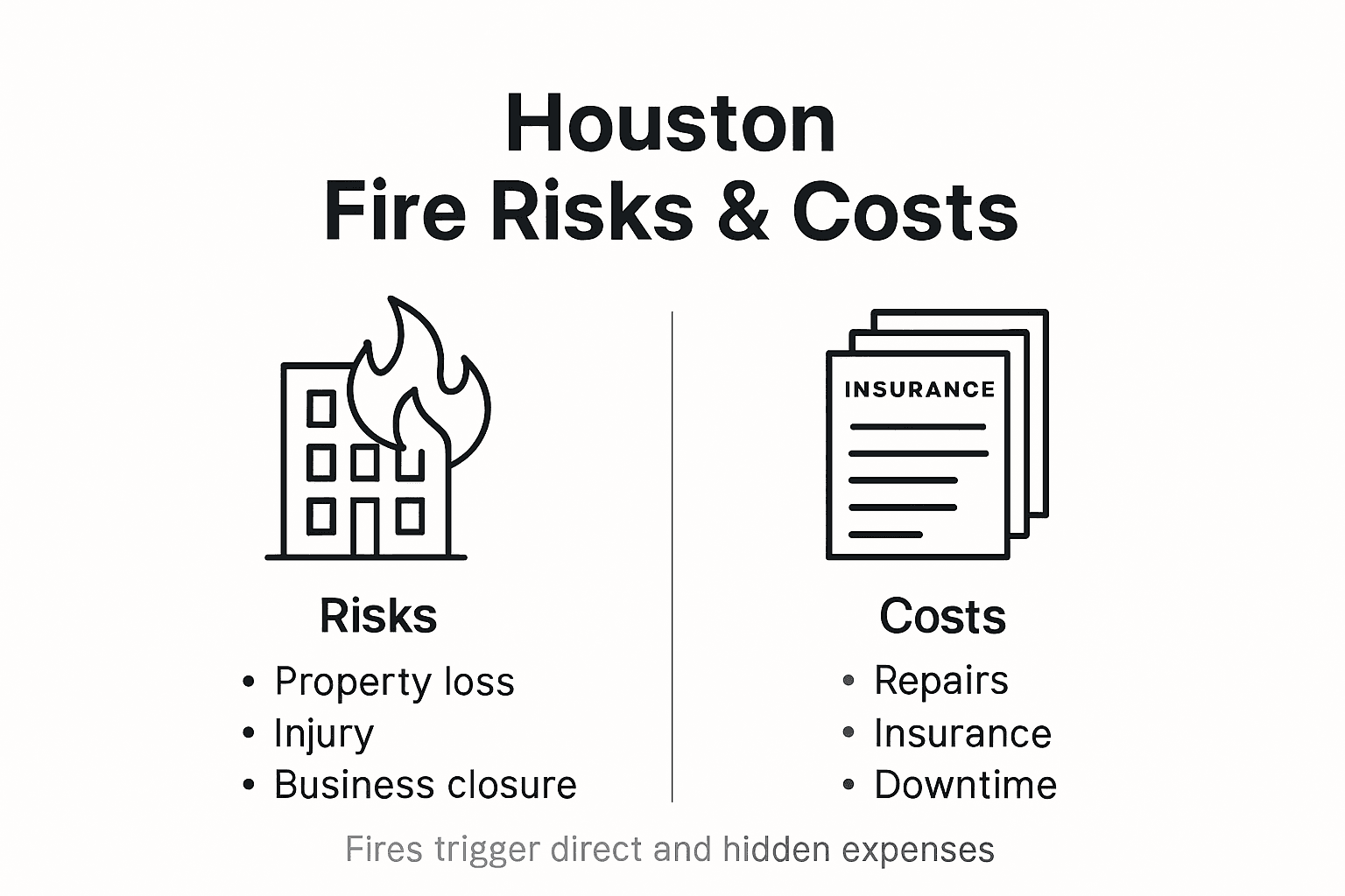 Infographic showing Houston fire risks and costs