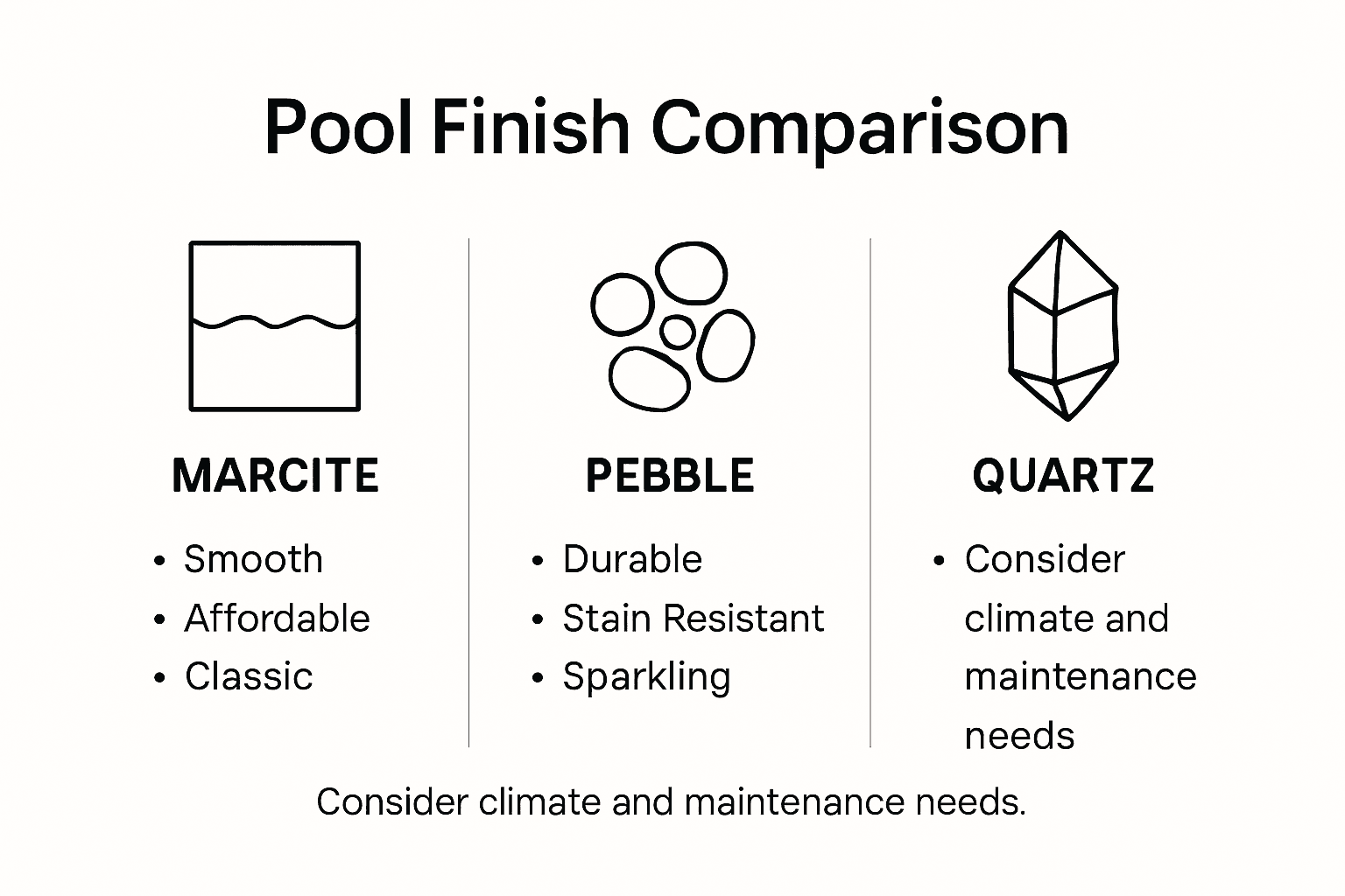 Infographic comparing pool finish types