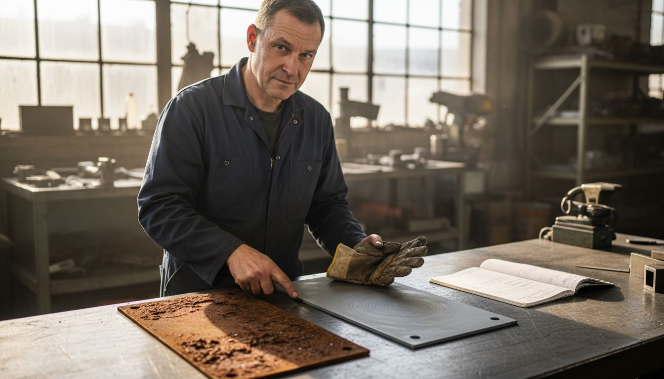 Supervised comparison of rusty and cleaned metal plates