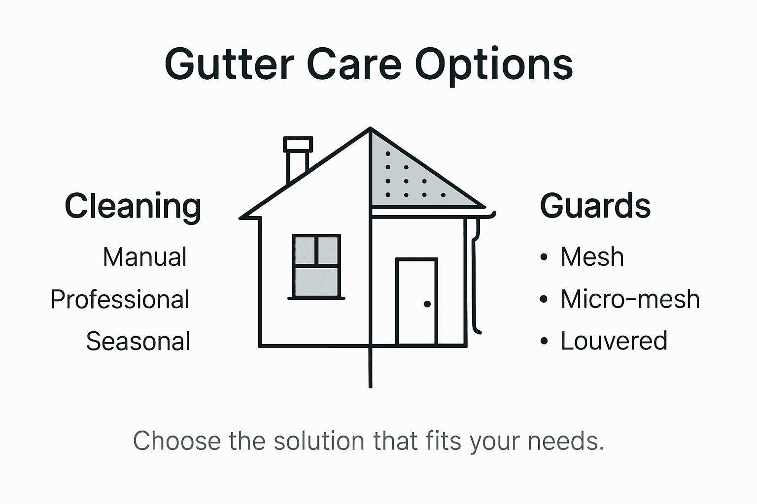 Infographic comparing gutter cleaning and guards