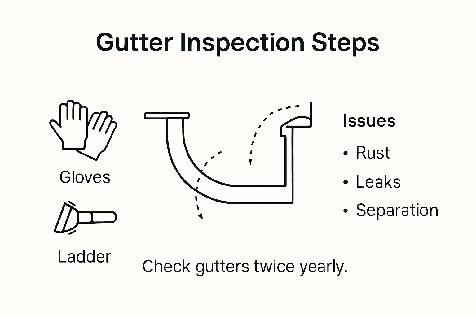 Infographic showing gutter inspection checklist