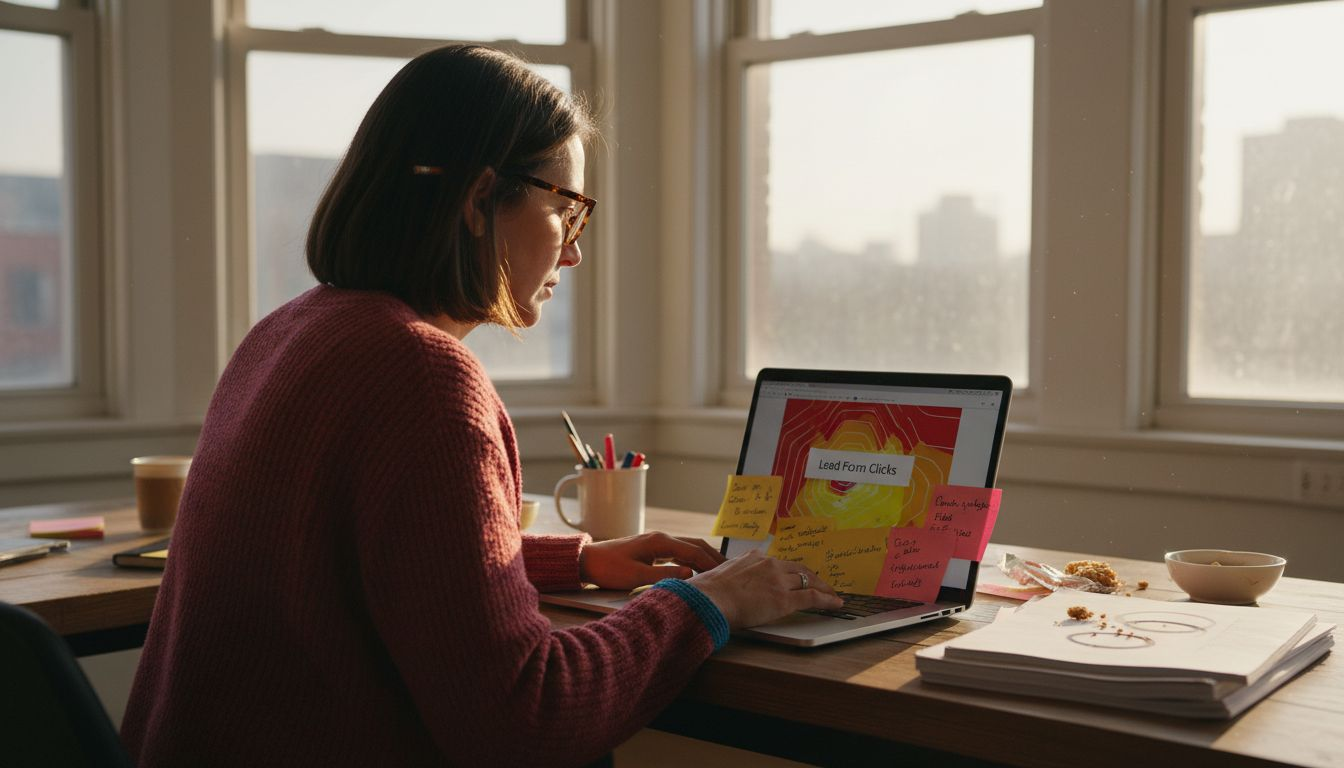 Manager auditing roofing website for lead capture