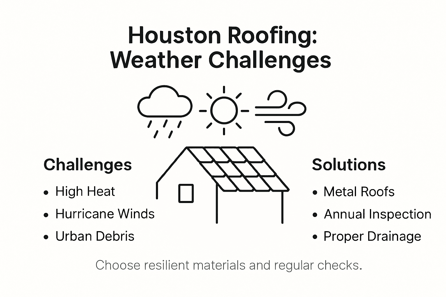 Infographic for Houston roofing weather solutions