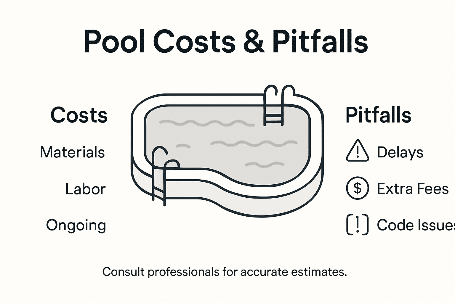 Infographic showing pool costs and pitfalls overview