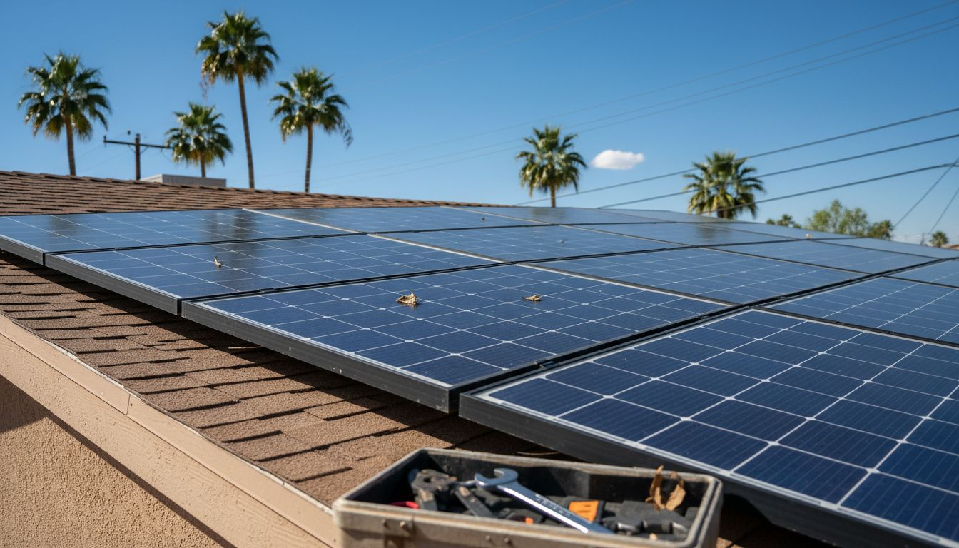 Solar Energy in Florida: Benefits and Costs 2 Close-up of solar panels on sunny roof