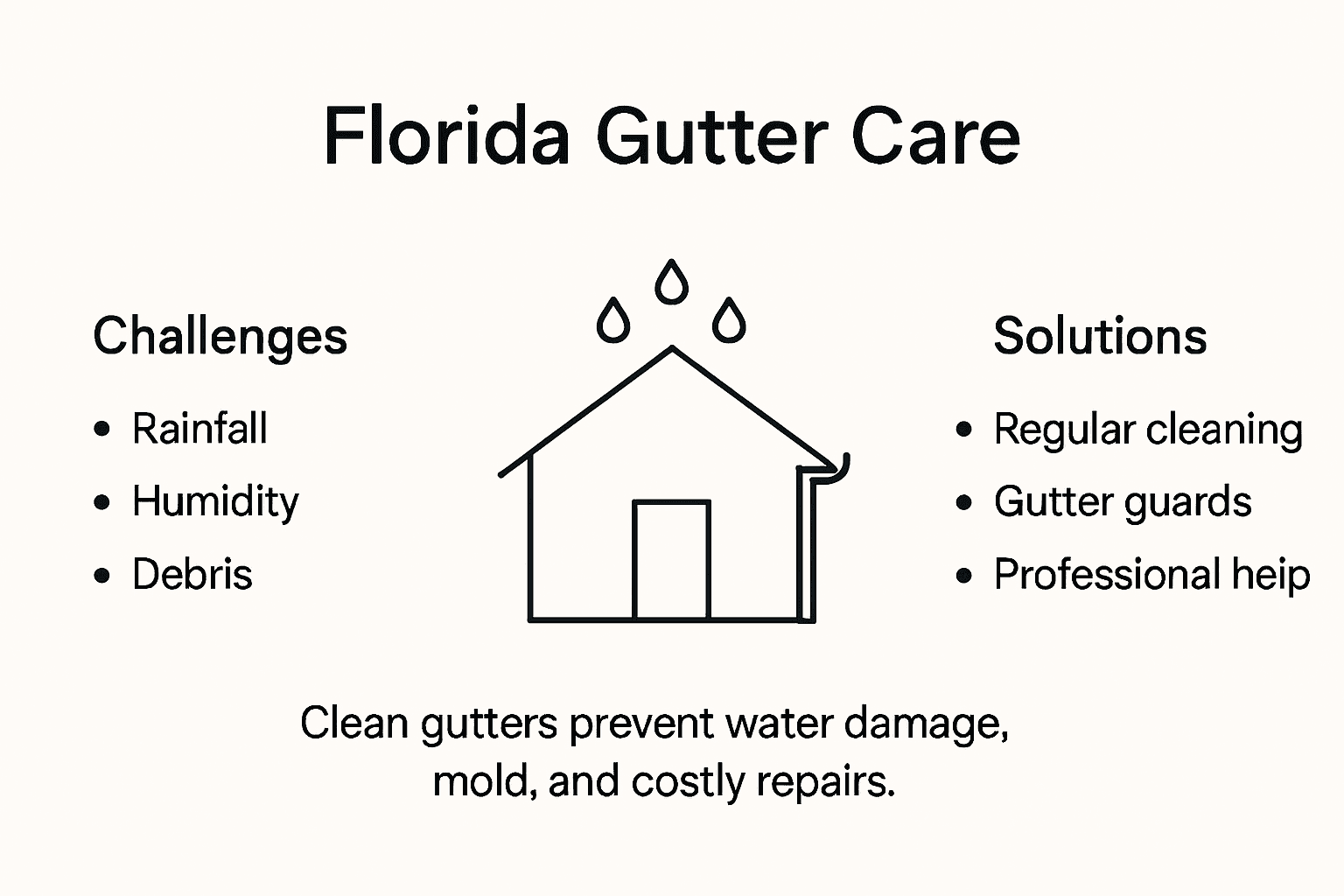 Infographic on seasonal gutter care for Florida homes