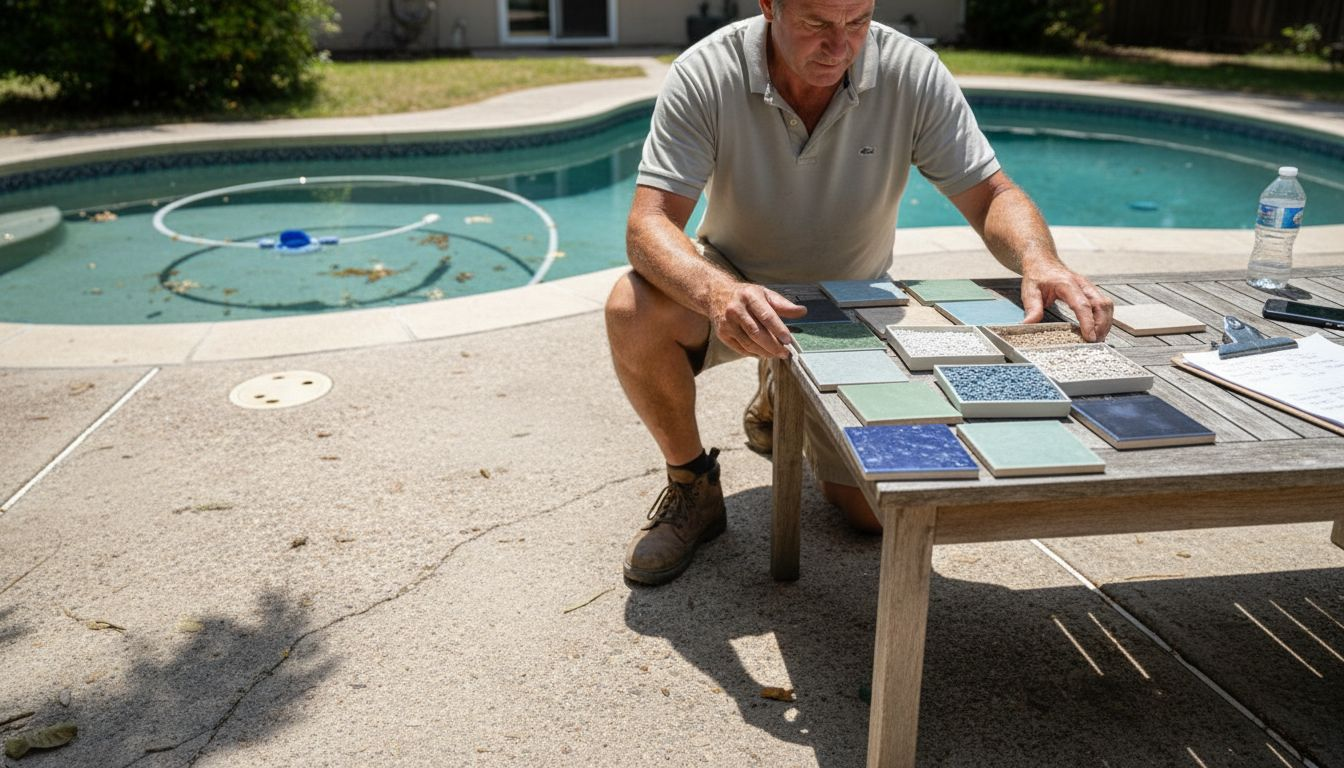 Contractor displays resurfacing material options