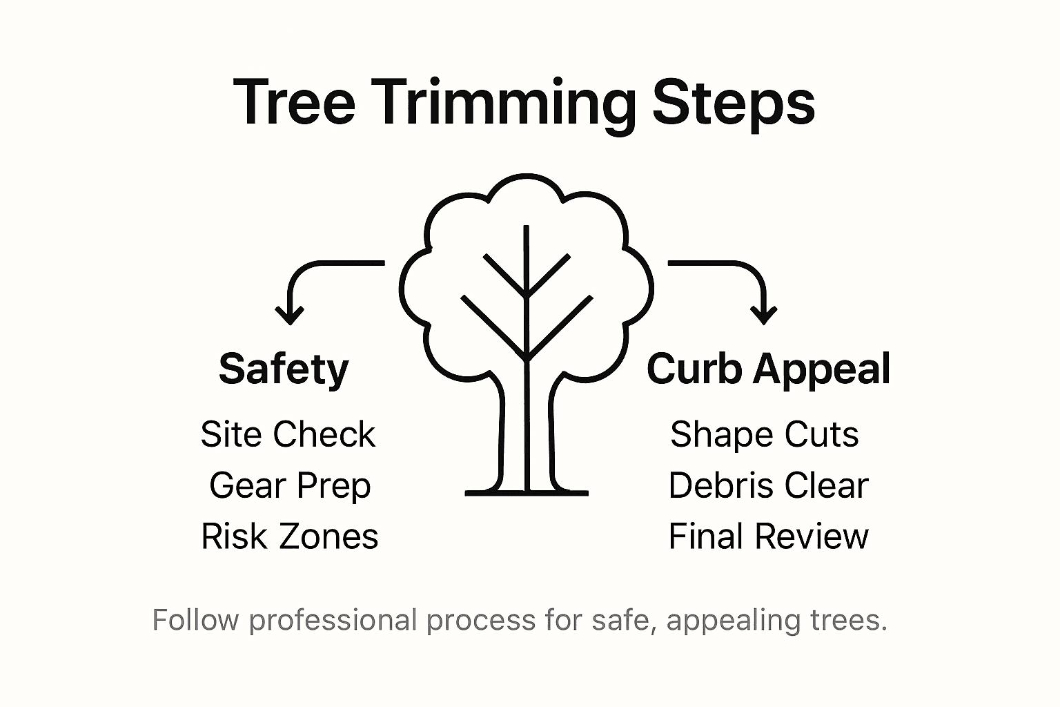 Infographic showing commercial tree trimming process