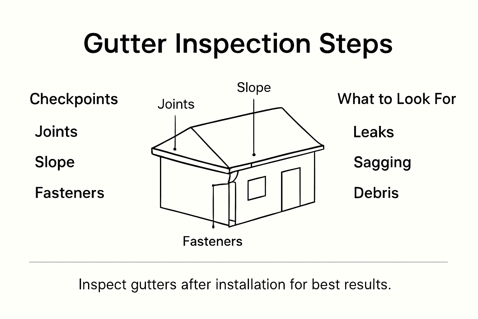 Infographic showing gutter inspection checklist