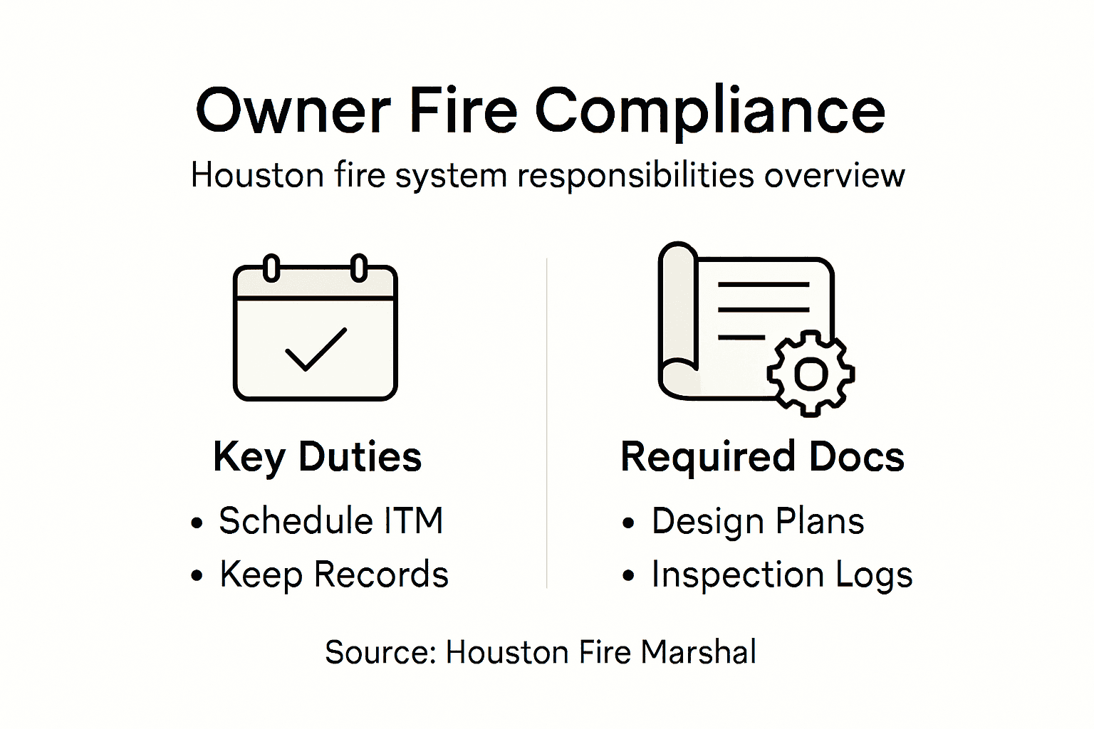 Infographic of Houston fire owner duties