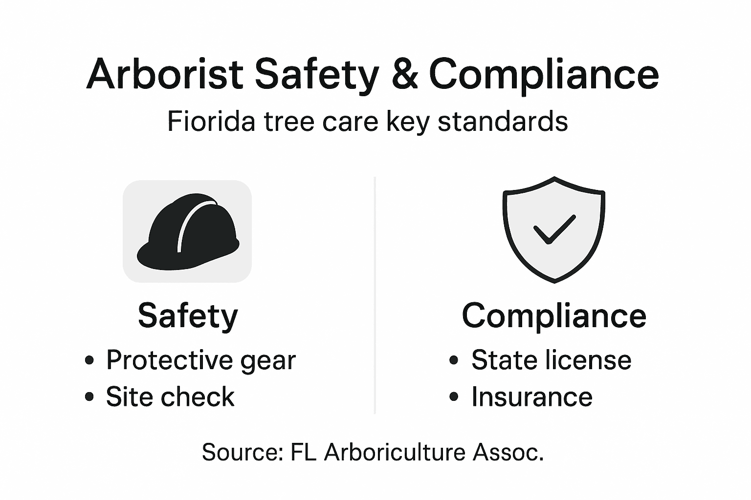 Infographic showing arborist safety and compliance