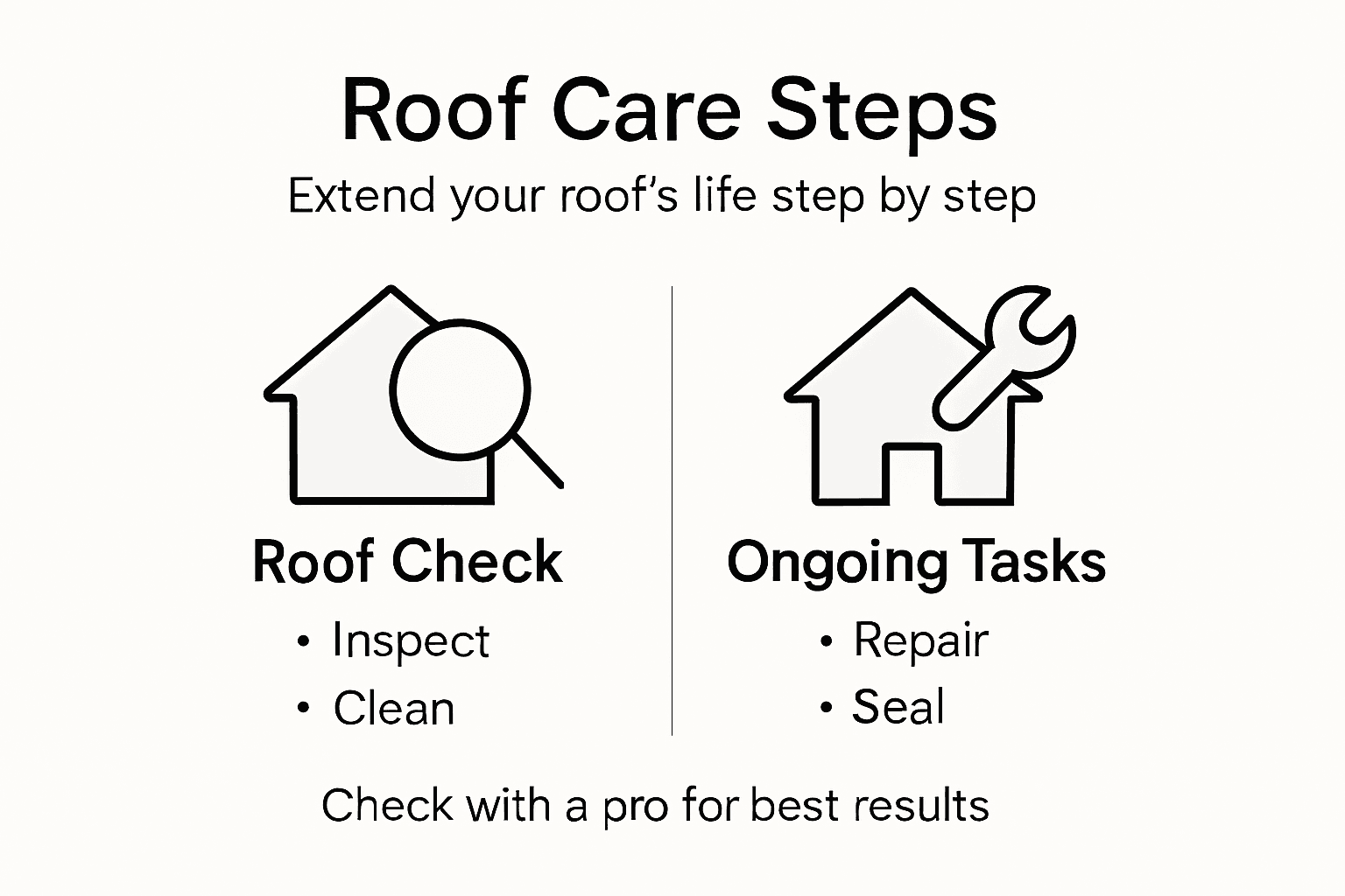 Infographic summarizing roof maintenance process