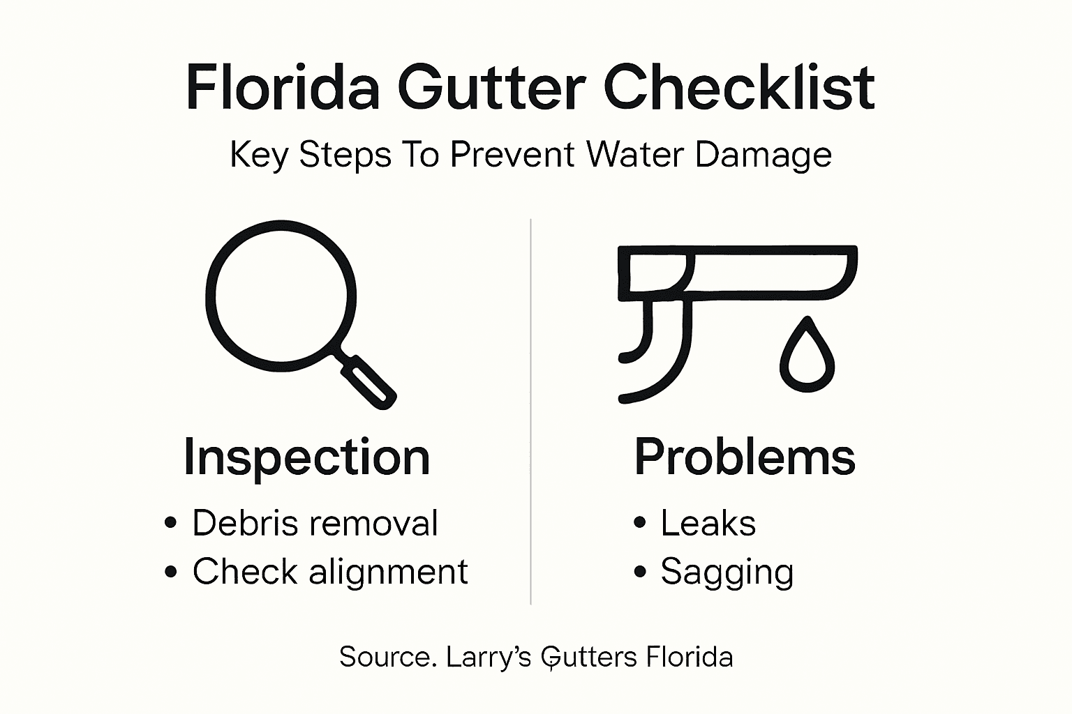 Infographic overview of Florida gutter checklist