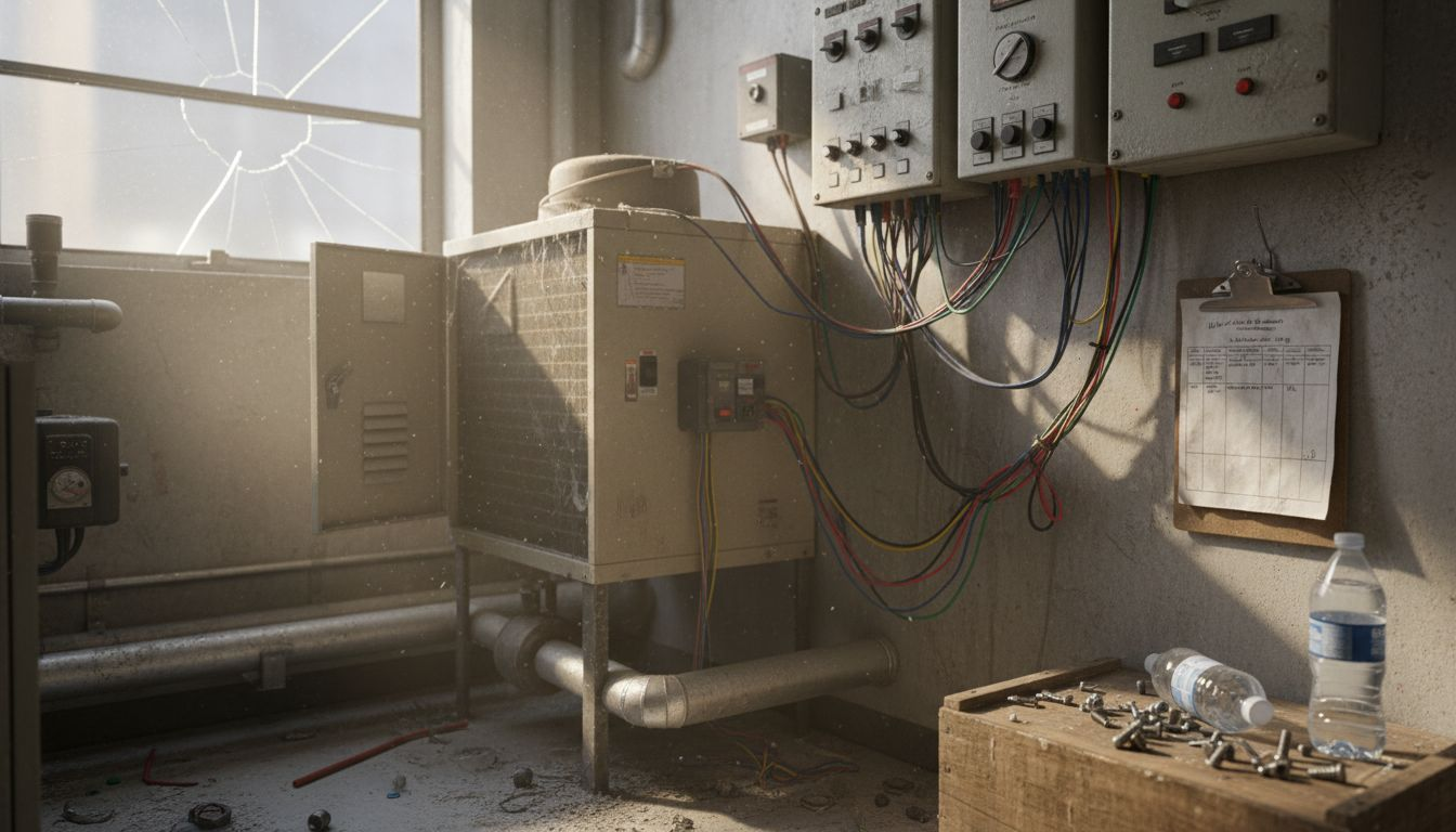 Close-up of core HVAC components