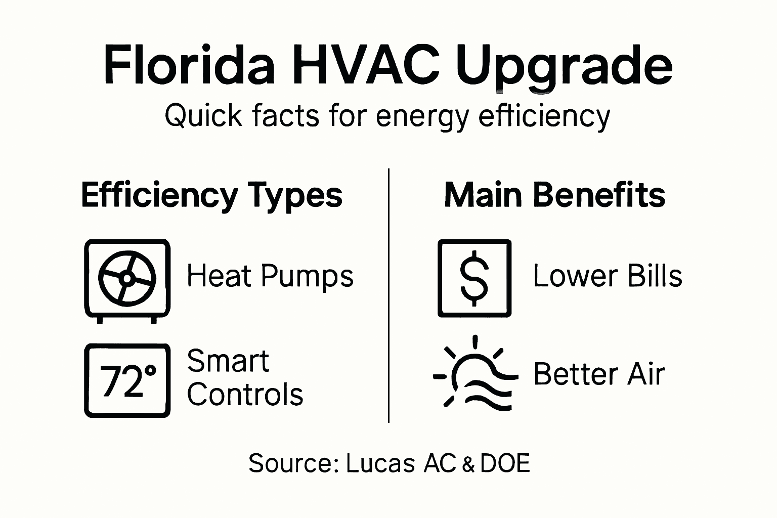 Infographic summarizing HVAC upgrade benefits in Florida