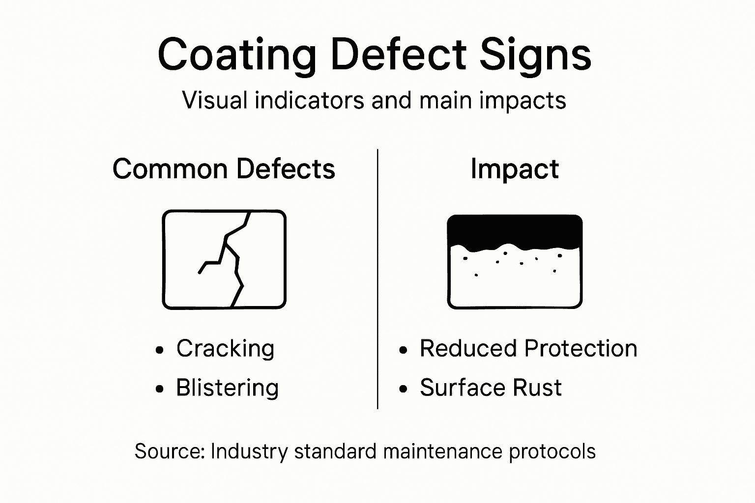 Infographic on coating defect signs and impacts