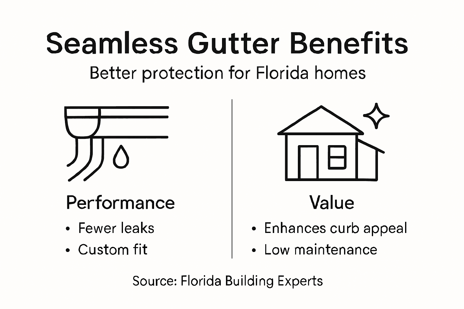 Infographic summarizes seamless gutter advantages