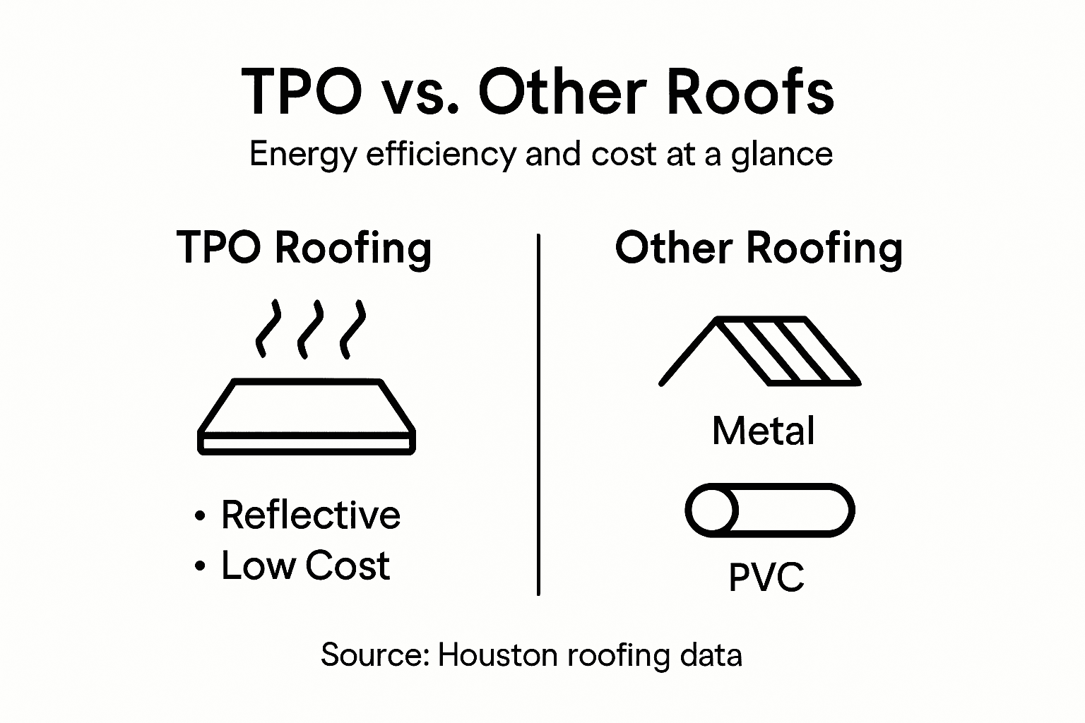 Infographic comparing TPO and other roofing types