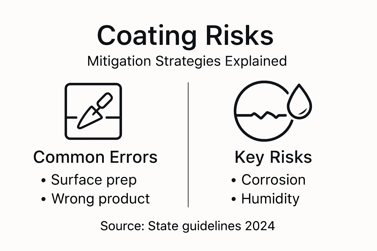 Infographic showing main coating risks and solutions