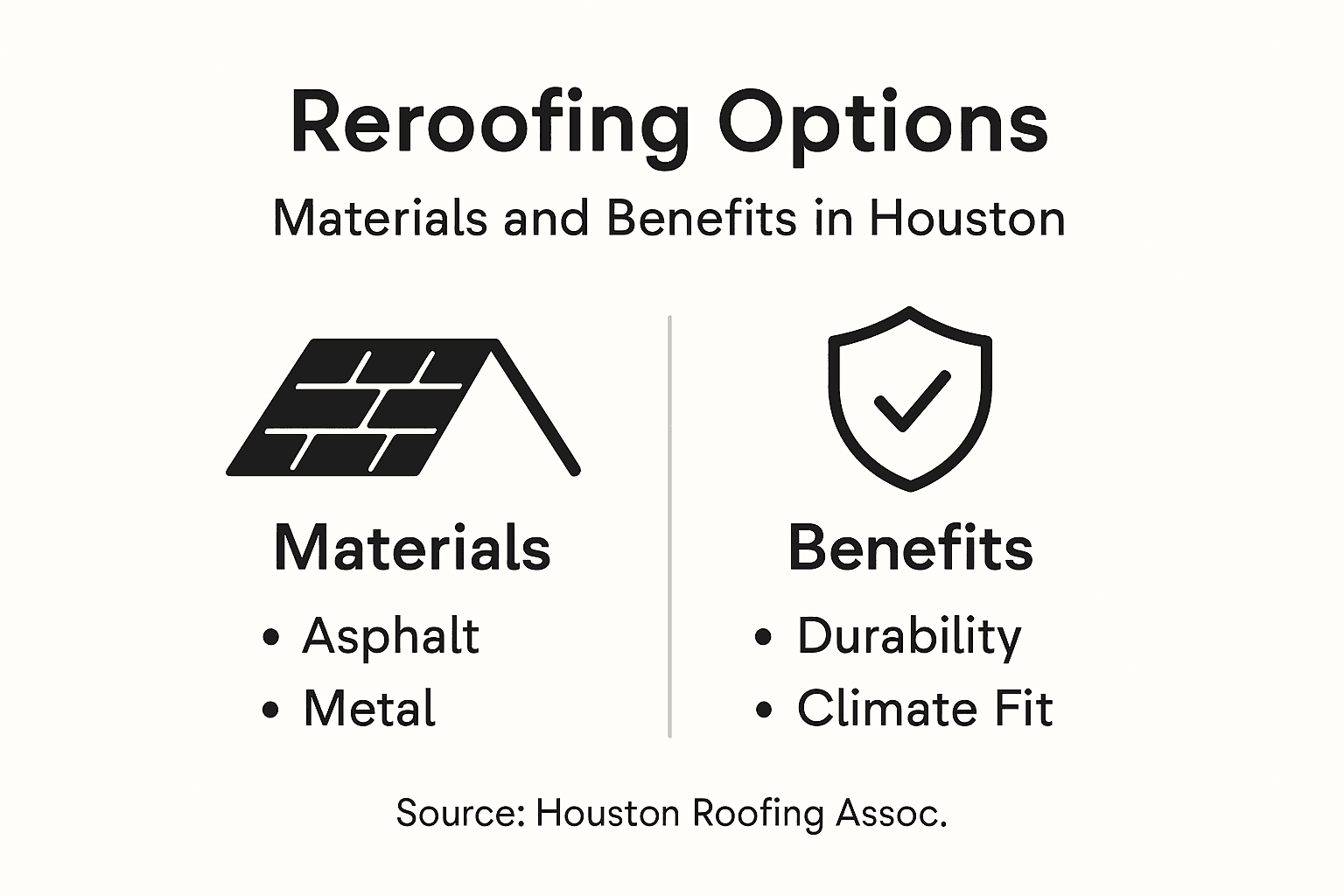 Infographic of reroofing materials and benefits