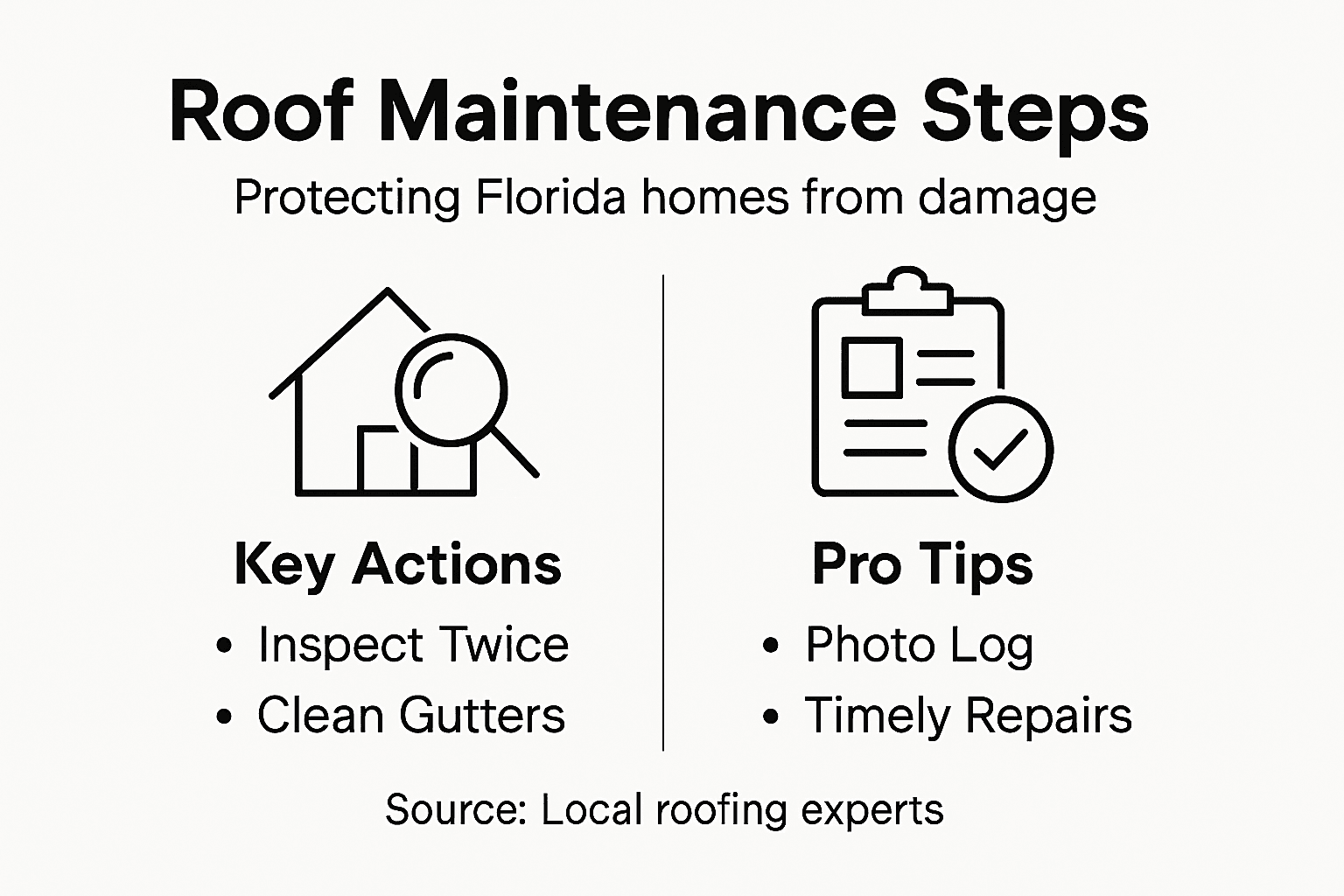 Infographic showing Florida roof maintenance steps